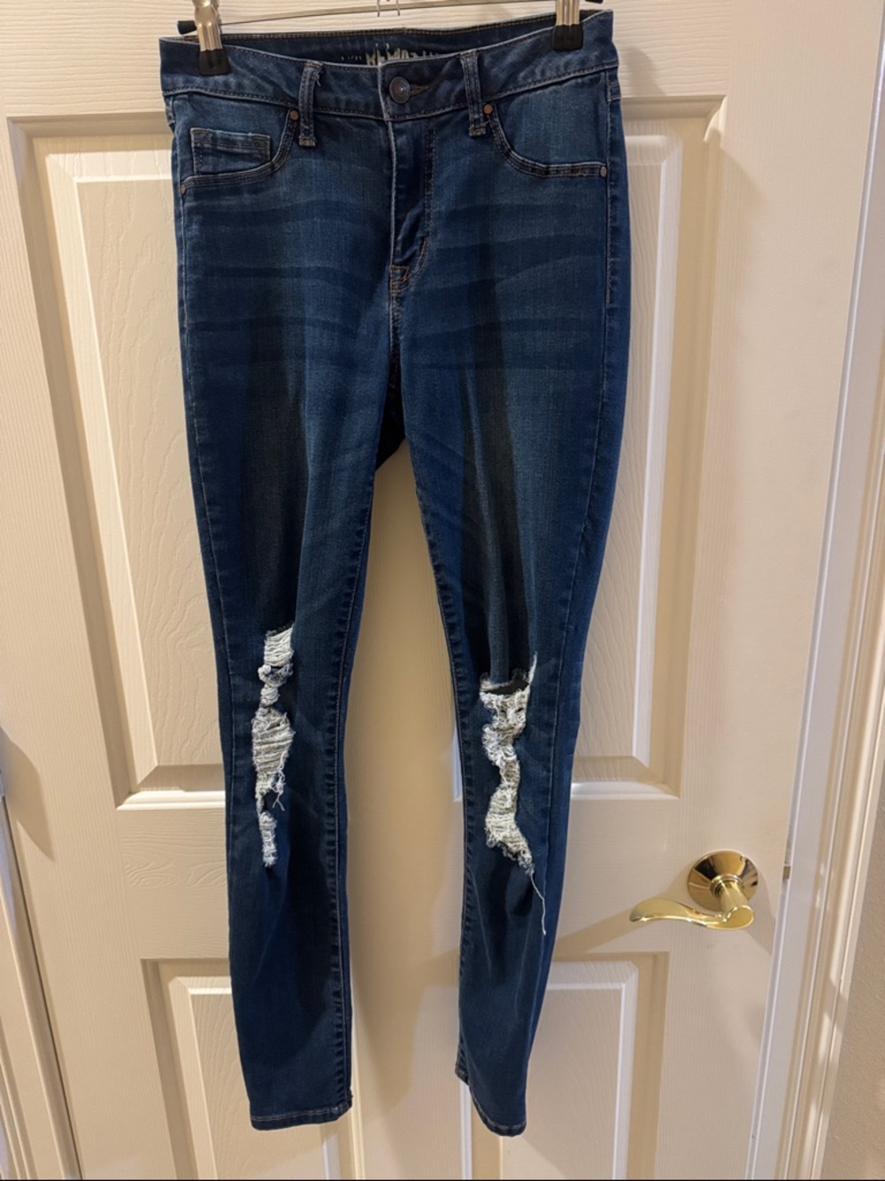 Dark Blue Distressed Women's Skinny Jeans size 25